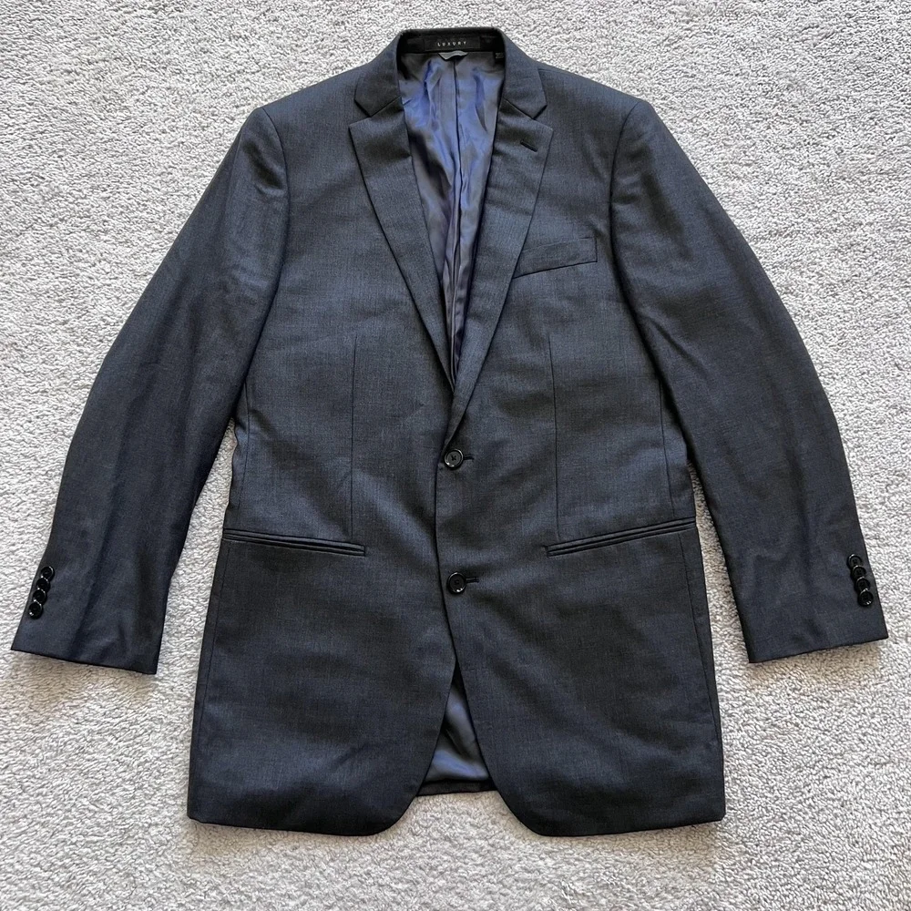 Indochino Luxury Suit Jacket Mens 40 Gray Wool Cashmere Two Button Notch Lapel